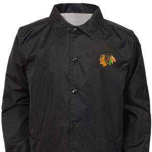 NHL Chicago Blackhawks Youth Boys Bravo Coaches Jacket, Black, X-Large 18/20